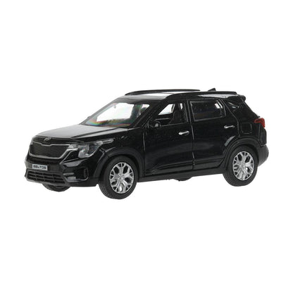 SELTOS-12-BK Машина металл KIA seltos длина 12 см, двери, багаж., инерц, черный, кор. Технопарк в ко