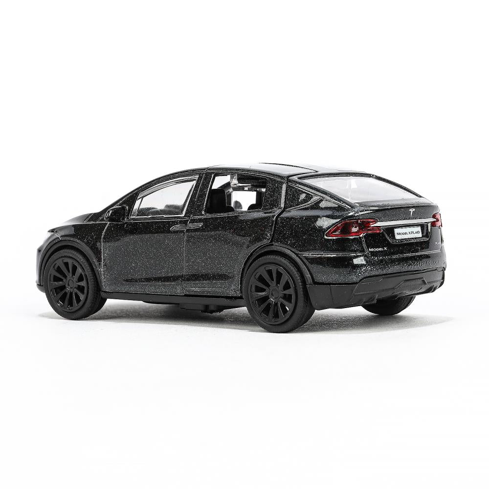 MODELX-12-BK Машина металл tesla model x plaid 12 см, двери, черн, кор. Технопарк в кор.2*36шт