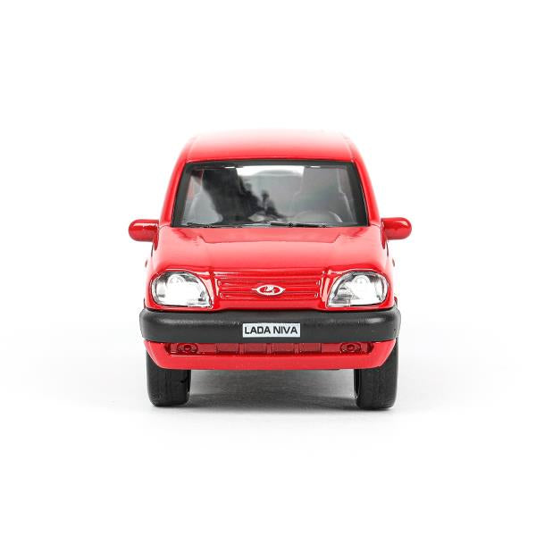 Машина металл LADA NIVA длина 12 см, двери, багаж, инерц, красный, кор. Технопарк в кор.2*36шт