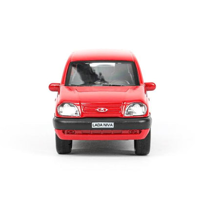 Машина металл LADA NIVA длина 12 см, двери, багаж, инерц, красный, кор. Технопарк в кор.2*36шт
