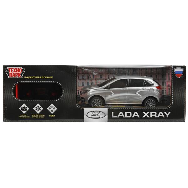 Машина р/у LADA XRAY 18 см, свет, сереб, кор. Технопарк в кор.36шт