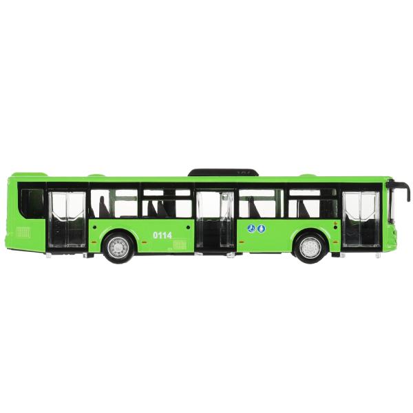 LIAZ5292-18-GN 326458 Модель металл АВТОБУС ЛИАЗ-5292 длина 18 см, двери, инерц, зеленый, кор. Техно