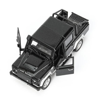 Машина металл LAND ROVER DEFENDER PICKUP 12 см, двери, багаж, черный, кор. Технопарк в кор.2*36шт