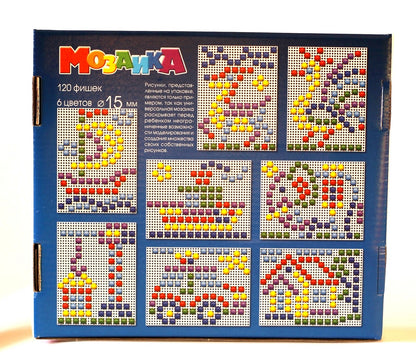 Мозаика. 120 фишек, 6 цветов, 15 мм.