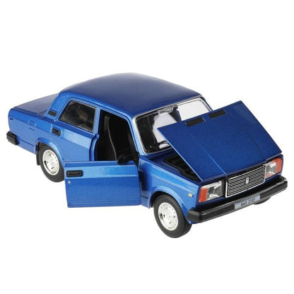 Машина металл свет-звук LADA 2107, 17 см, дв., кап.,баг.,инер.,синий,кор. Технопарк в кор.2*12шт