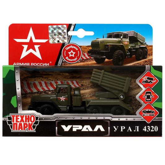 SB-15-35-M5(GR)-WB Машина металл АРМИЯ РОССИИ УРАЛ с ракетами 12см, двер., под. дет.,инер.,кор. Техн