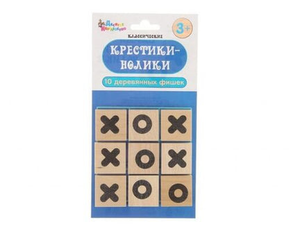 Игра настольная "Крестики-нолики", деревянные фишки, европодвес