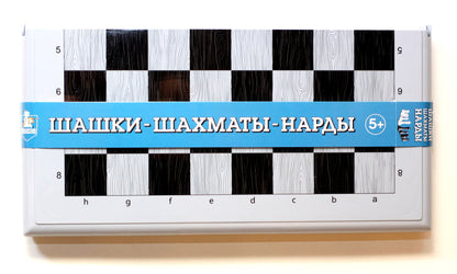 ИГРА НАСТОЛЬНАЯ "ШАШКИ-ШАХМАТЫ-НАРДЫ" (БОЛ, СЕР) в кор.6шт