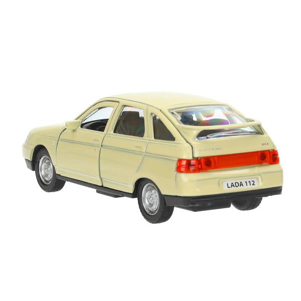 Машина металл ваз-2112 12 см, двери, багаж, беж, кор. Технопарк в кор.2*36шт