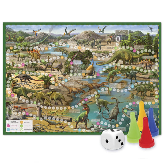 Игра-ходилка с фишками. Путешествие в мир динозавров. 59,5*42 см (ГеоДом)