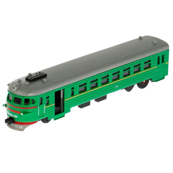 COMTRAIN-19SL-GN Модель металл свет-звук ЭЛЕКТРИЧКА длина 19 см, двери, инерц, зеленый, кор. Технопа