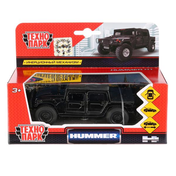 Машина металл Hummer H1 пикап черный 12см, открыв. двери, инерц. в кор. Технопарк в кор.2*24шт