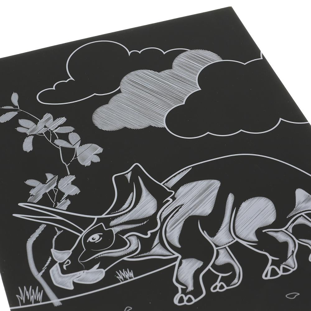 MultiArt. Гравюра "Динозавр" 18х24 см золотая в конверте арт.100SCRATCHART-GOLD-DINO1
