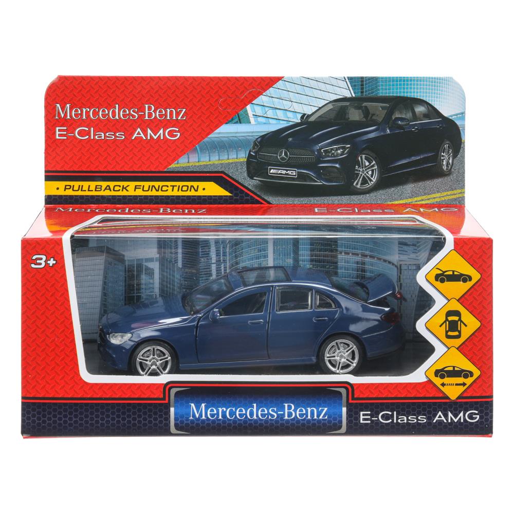 Машина металл MERCEDES-BENZ e-class amg 12см, дв,баг,ин,синий, кор. Технопарк в кор.2*36шт