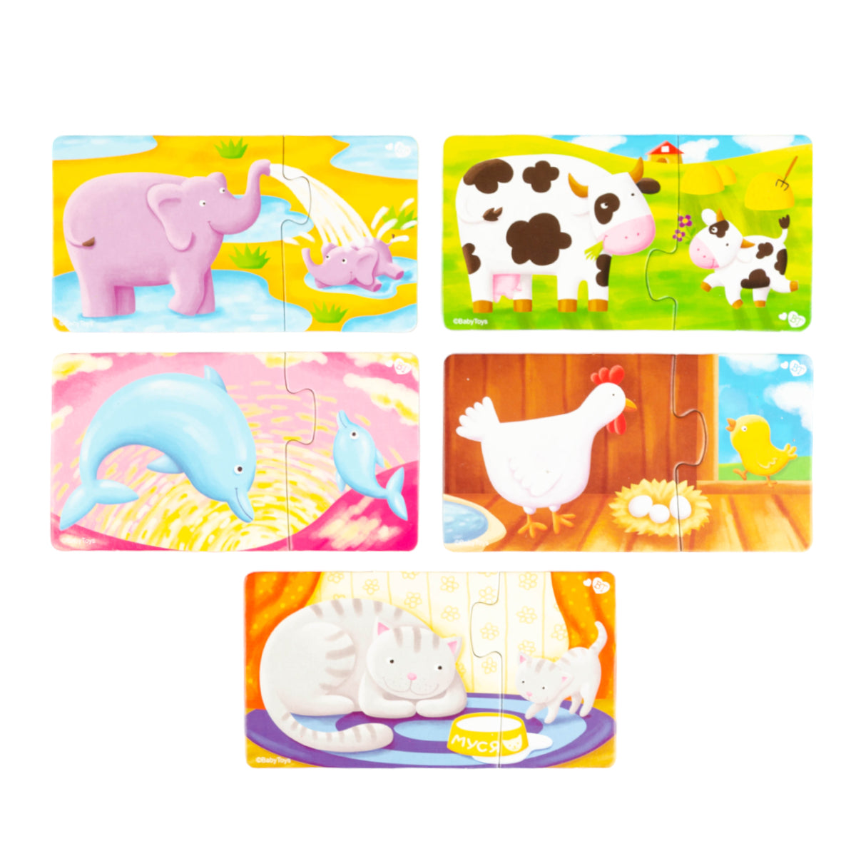 Пазлы макси парные "Чей малыш?" 20 элементов BABY TOYS