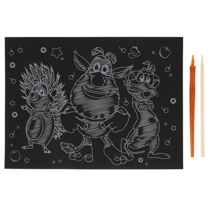 SCRATCHART-SILV-BU1 313949 Набор д/дет творчества БУБА гравюра 18*24 см, серебряная МУЛЬТИ АРТ в к