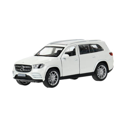 Машина металл MERCEDES-BENZ gls class amg 12см, дв,баг,ин,белый, кор. Технопарк в кор.2*36шт