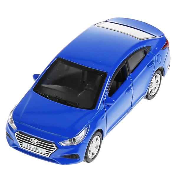 Машина металл "hyundai solaris" 12см, открыв.двери, инерц., синий в кор. Технопарк в кор.2*36шт