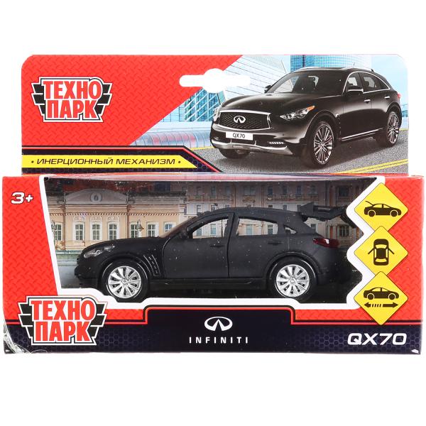 Машина металл "infiniti qx70 матовый" 12см, откр.двери, инерц., черный в кор. Технопарк в кор.2*36шт