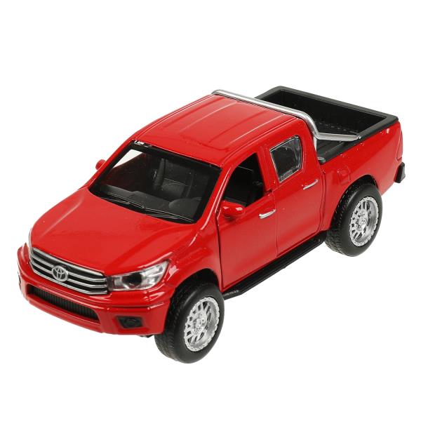 Машина металл TOYOTA HILUX 12 см, двери, инерц, красный, кор. Технопарк в кор.2*36шт