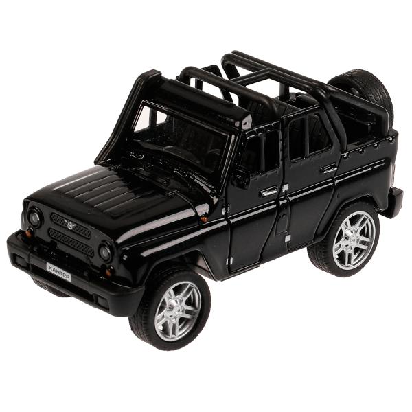 Машина металл UAZ HUNTER длина 11,5 см, двери, багаж, инерц, черный, кор. Технопарк в кор.2*36шт
