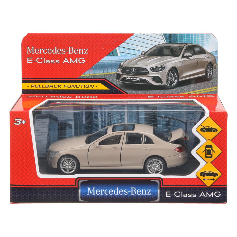 Машина металл MERCEDES-BENZ e-class amg 12см, дв,баг,ин,золотистый, кор. Технопарк в кор.2*36шт