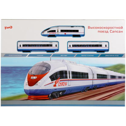 Железная дорога РЖД на р/у "сапсан",свет+звук, длина 675см,кор.58*40*6см ИГРАЕМ ВМЕСТЕ в кор.8шт