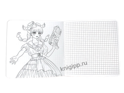 MyArt. БЛОКНОТ в клетку Аниме. Красный