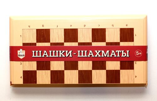 Игра настольная "Шашки-Шахматы" (бол, беж)