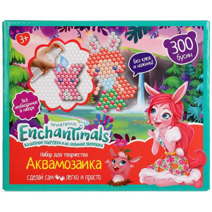 Набор д/детского тв-ва ЭНЧЕНТИМАЛС аквамозаика 300 бусин МУЛЬТИ АРТ в кор.48шт