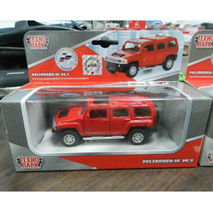 МАШИНА "ТЕХНОПАРК" МЕТАЛЛ. ИНЕРЦ. HUMMER H3, ОТКРЫВ. ДВЕРИ В РУСС. КОР. в кор.2*36шт арт.67301