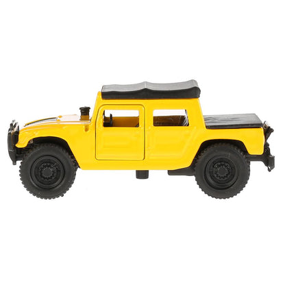 Машина металл Hummer H1 пикап желтый 12см, открыв. двери, инерц. в кор. Технопарк в кор.2*24шт