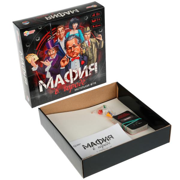 Мафия в городе. Настольная игра-ходилка квадрат. 250х250х55 мм. Умные игры. в кор.10шт