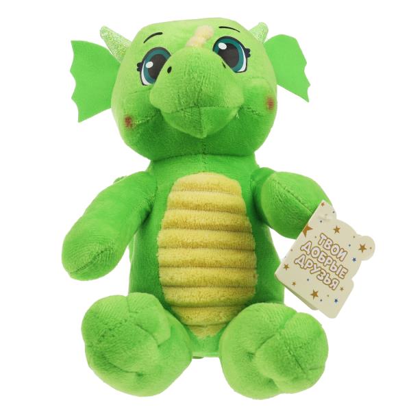 M099475-22NS Игрушка мягкая зеленый дракончик Рорри, 22 см, без чипа МУЛЬТИ-ПУЛЬТИ в кор.24шт