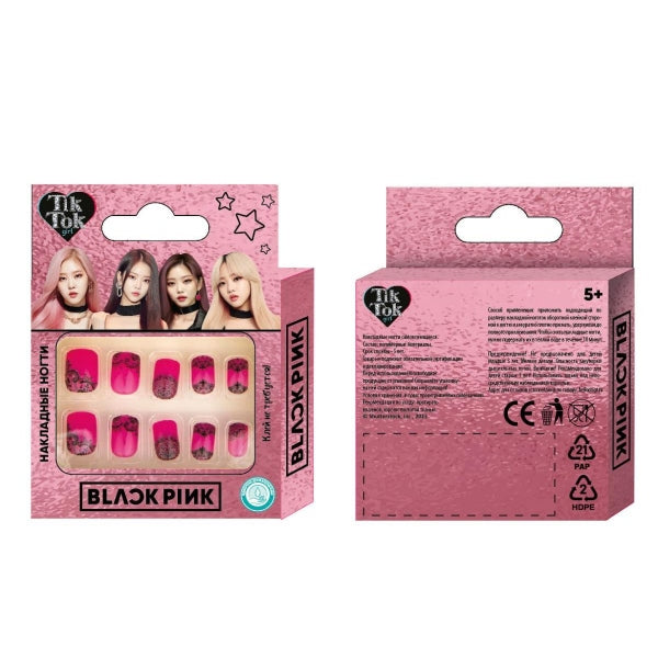 Косметика ДЛЯ ДЕВОЧЕК накладные ногти, black pink Cool Star в кор.6*24шт