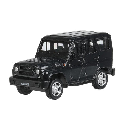 Машина металл UAZ ХАНТЕР длина 10,5 см, инерция, темно-серый, кор. Технопарк в кор.2*36шт