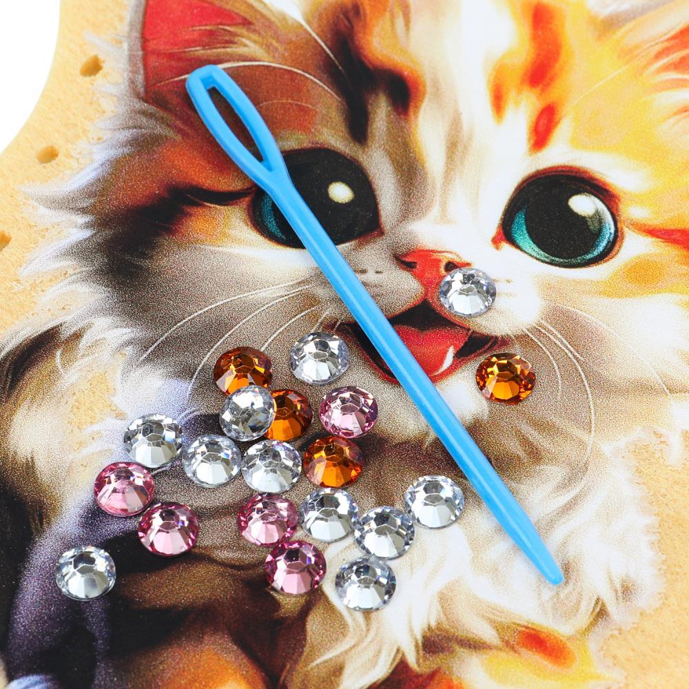 Игрушка из фетра Со стразами котенок МУЛЬТИ АРТ в кор.66шт