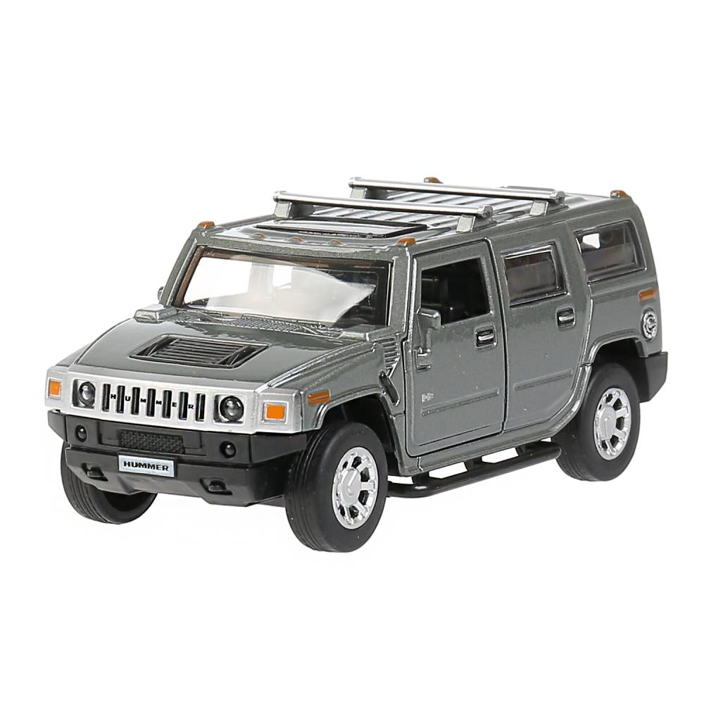 Машина металл HUMMER "hummer h2", дл12см,откр дв,багаж,инерц,темн-сер,в кор Технопарк в кор.2*36шт