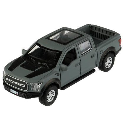 Машина металл FORD F150 RAPTOR SOFT 12 см, двери, багаж, инерц, серый, кор. Технопарк в кор.2*36шт