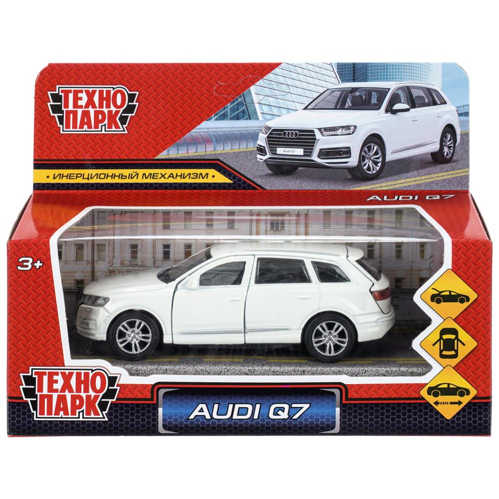 Машина металл AUDI Q7 длина 12 см, двер, багаж, инер, белый, кор. Технопарк в кор.2*36шт