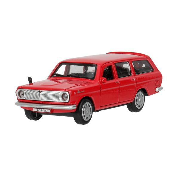 Машина металл ГАЗ -2402 "волга" дл 12 см, откр дв, багаж, инерц, крас., кор. Технопарк в кор.2*36шт