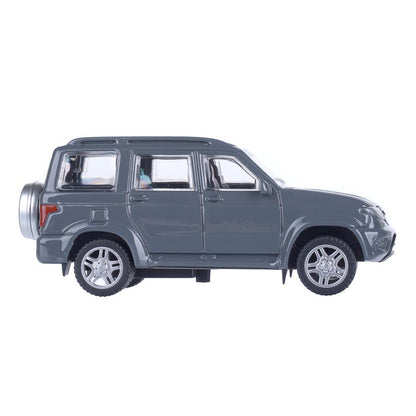 Машина металл UAZ patriot 10,5 см, инерция, черный, кор. Технопарк в кор.2*36шт