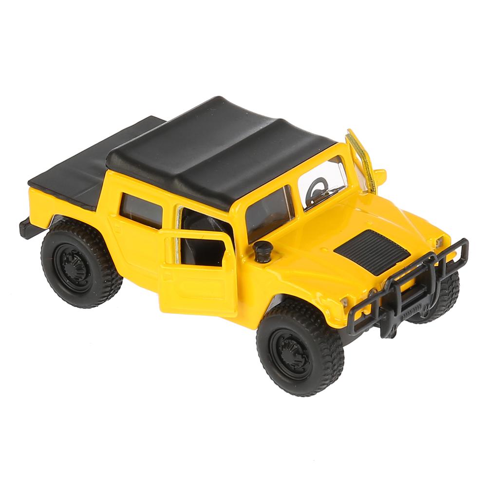 Машина металл Hummer H1 пикап желтый 12см, открыв. двери, инерц. в кор. Технопарк в кор.2*24шт