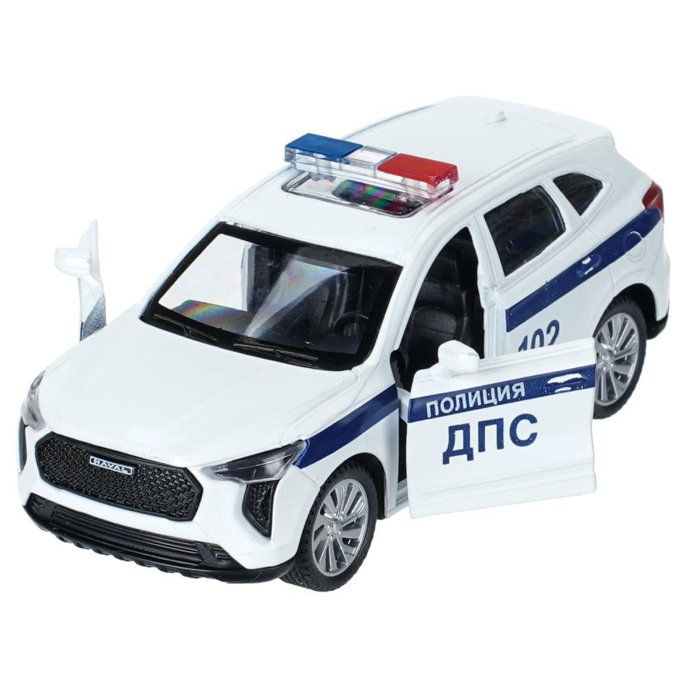 Машина металл haval jolion 10,5 см, двери, инерц. ПОЛИЦИЯ белый, Технопарк