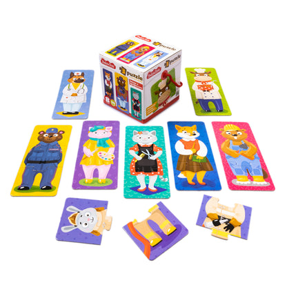 Пазлы тройные "Звери и профессии" 24 эл Baby Toys (макси)