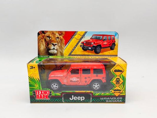 Машина металл JEEP WRANGLER SAHARA САФАРИ 12 см, двери, багаж, инерц, кор. Технопарк в кор.2*36шт
