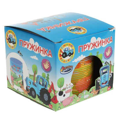 Игра пружинка, СИНИЙ ТРАКТОР кор.8,2*7,1*8,2см ИГРАЕМ ВМЕСТЕ в кор.2*180шт