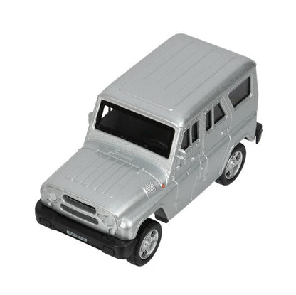 Машина металл UAZ ХАНТЕР длина 10,5 см, инерция, серебристый, кор. Технопарк в кор.2*36шт