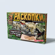 Набор раскопки 2 в 1 скелеты динозавров, кор. IQ Эксперимент в кор.2*12шт