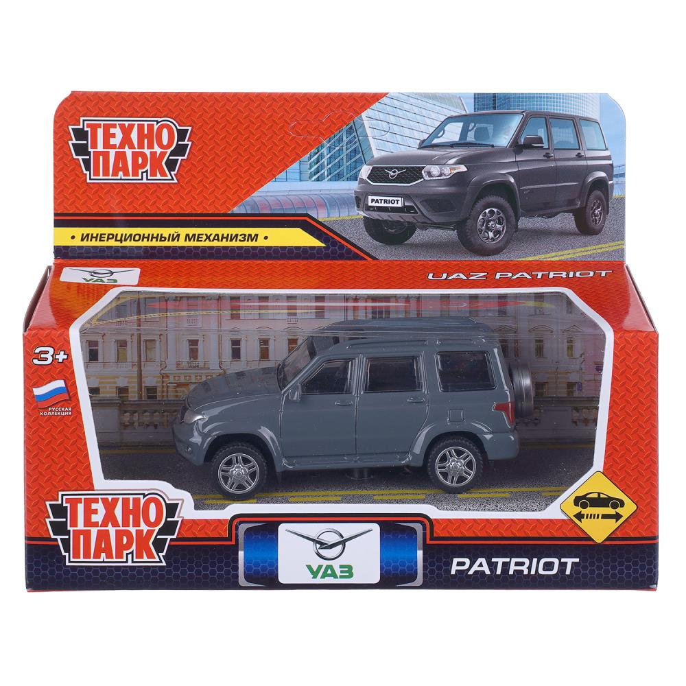 Машина металл UAZ patriot 10,5 см, инерция, черный, кор. Технопарк в кор.2*36шт